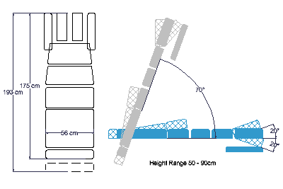 ABCO 4 Drop Hylo Chiropractic Table - Schematic Drawing