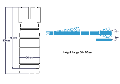 ABCO 4 Drop Elevation Chiropractic Table - Schematic Drawing