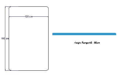 ABCO 1 Section Bobath Neurological Table - Schematic Drawing