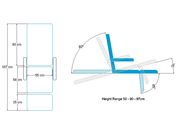 ABCO P35 Podiatry Chair (Special) - Schematic Drawing