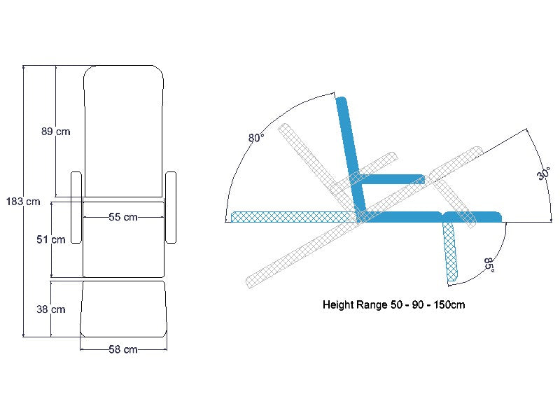 ABCO P40 Podiatry Chair - Schematic Drawing