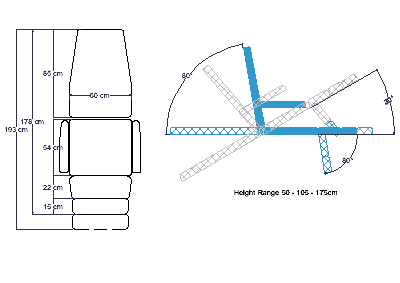 ABCO P55 Podiatry Chair - Schematic Drawing
