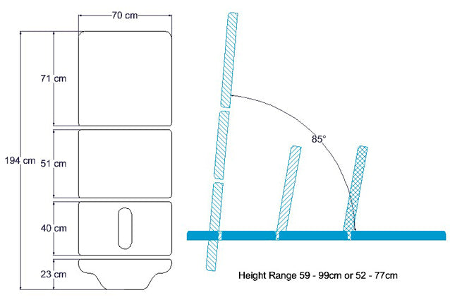 ABCO Bariatric 1 Section Bobath Neurological Table - Schematic Drawing