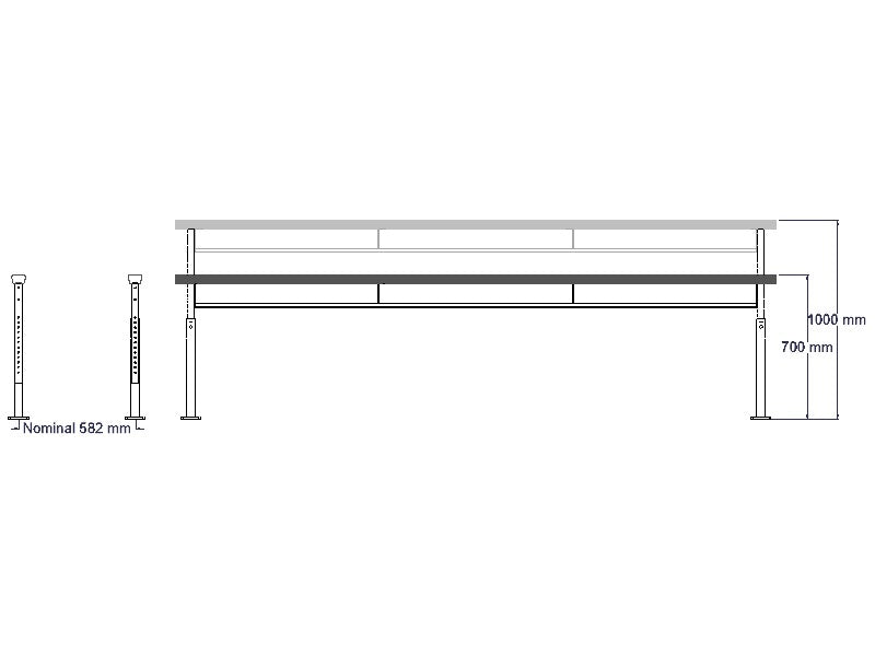 ABCO Timber Fixed Walking Rails / Parallel Bars - Schematic Drawing