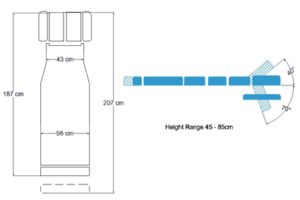 ABCO 3 Drop Stationary Chiropractic Table - Schematic Drawing