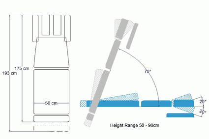 ABCO Hylo Chiropractic Table No Drops - Schematic Drawing