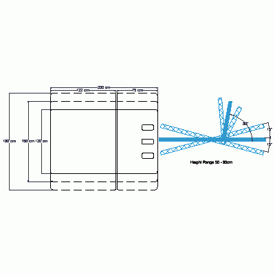 ABCO Bariatric 2 Section Bobath Neurological Table - Schematic Drawing