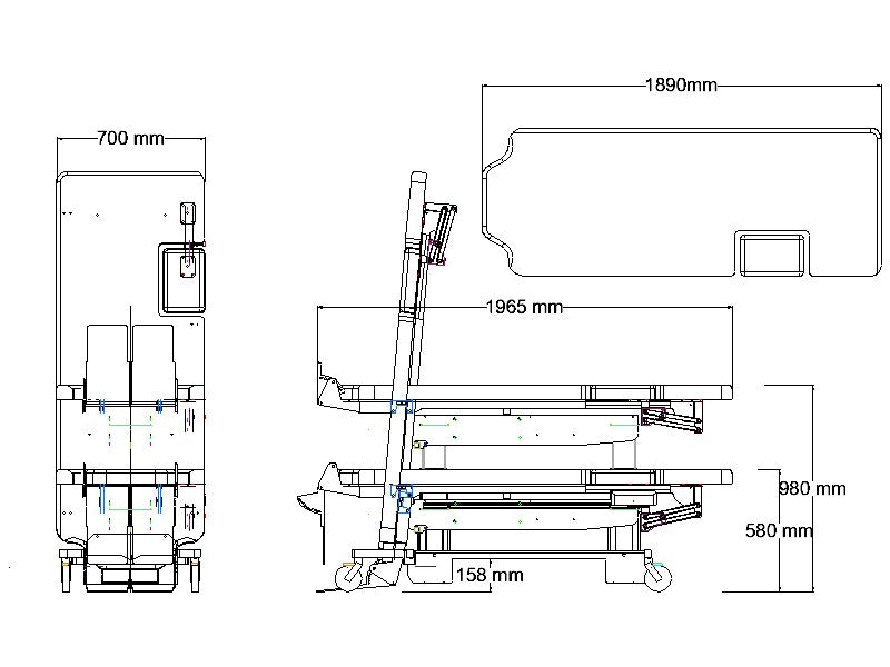 ABCO Cardiac / Ultrasound / Imaging / Vascular Tilt Table - Schematic Drawing