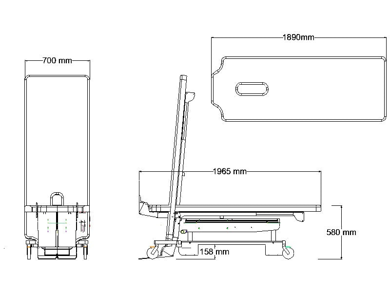 ABCO Single Action Tilt Table - Schematic Drawing
