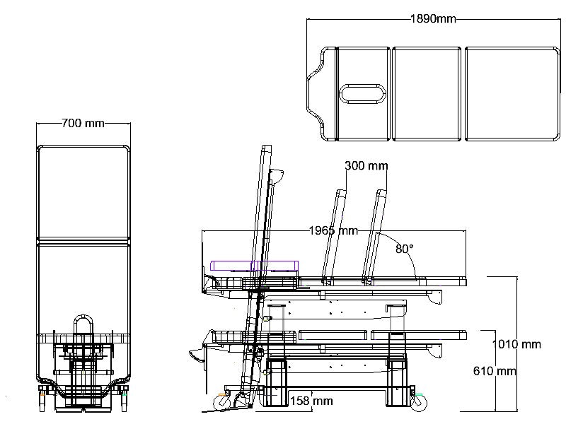 ABCO Dynamic Sliding Top Tilt Table - Schematic Drawing